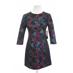 $228 NWT Cynthia Steffe Sz 2 Floral Print Stretch Sheath Dress Black NEW Roses